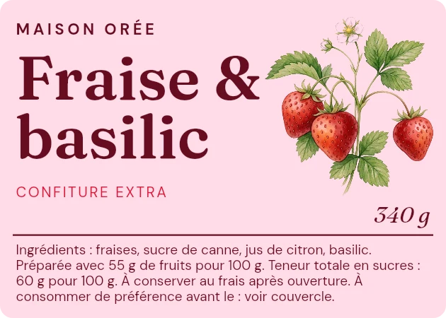 Modèle d'étiquette Atelier, palette Fraise