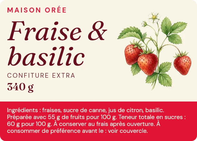 Modèle d'étiquette Bandeau, palette Fraise