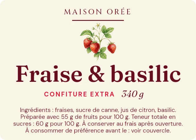 Modèle d'étiquette Épicerie, palette Fraise