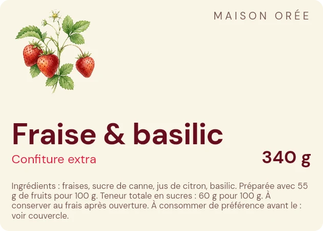 Modèle d'étiquette Épuré, palette Fraise