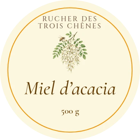 Modèle d'étiquette Botanique rond, palette Acacia