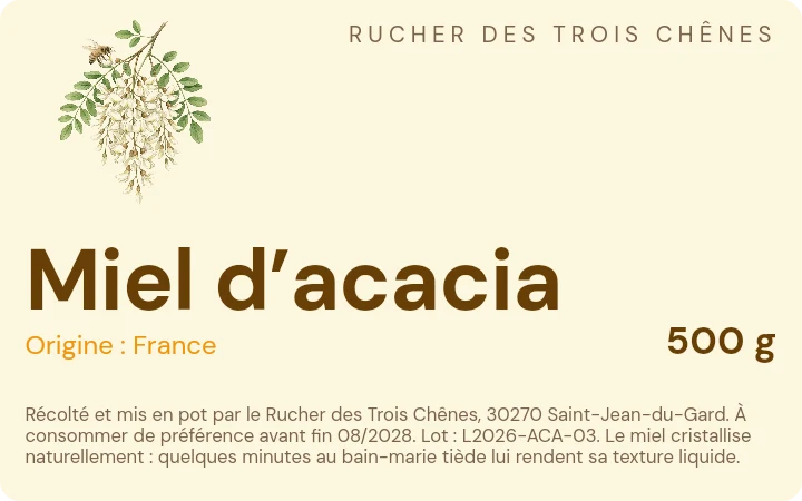 Modèle d'étiquette Épuré, palette Acacia